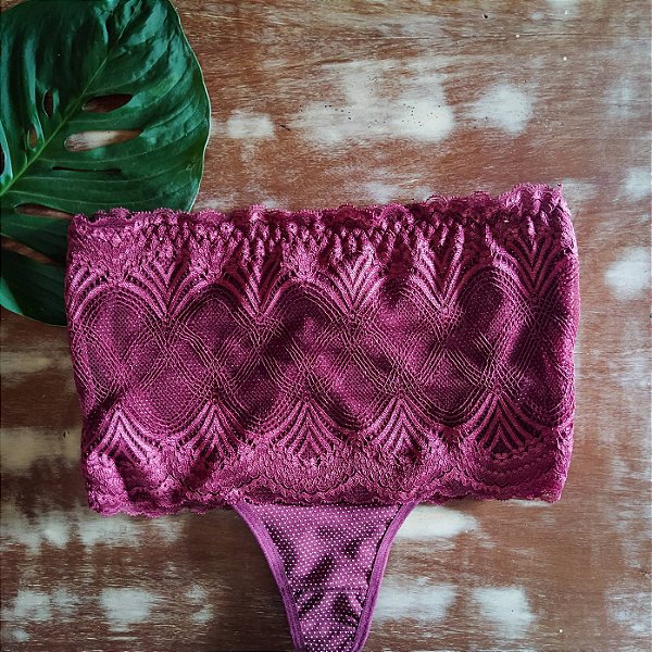 Calcinha Feminina Fio Dental Poá Cós Alto