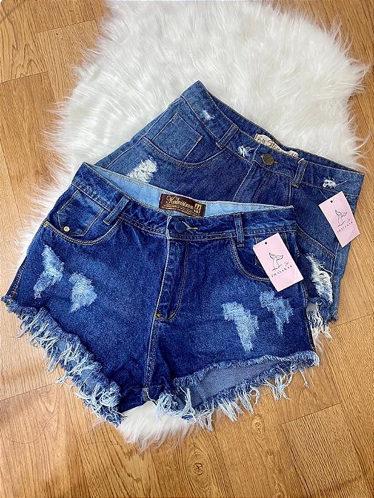 Shorts Jeans Feminino  Desfiado Hot Pants Destroyed