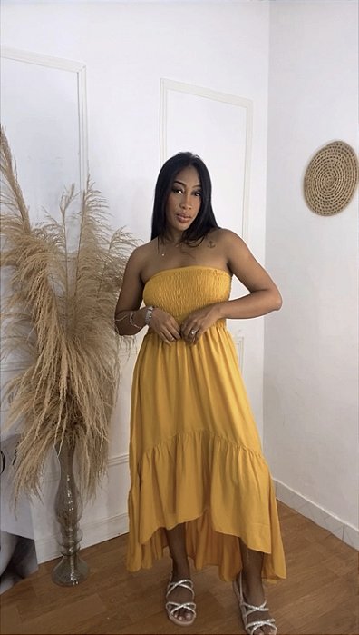 Vestido Melinda mostarda