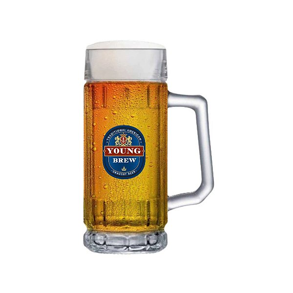 Caneca de Vidro Cerveja Chopp Festa Presente Frases Importadas 365ml Alaska