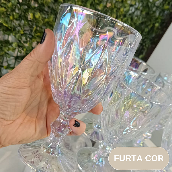 Jogo 6 taças de vidro Diamante 340ml FURTACOR