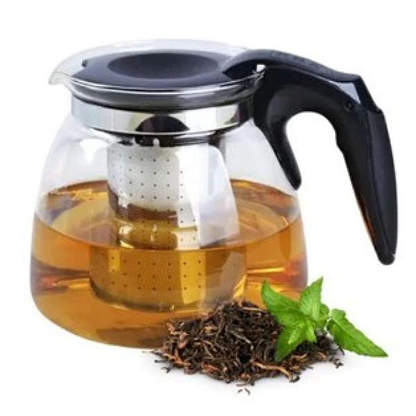 Chaleira de vidro com infusor de aço 1,5 litro