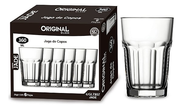 Jogo de copos 360ml Jade Original 6 peças GL7207