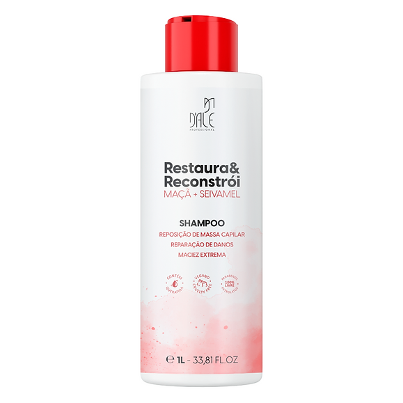 D'ale Restaura & Reconstrói - Shampoo Maçã + Seivamel 1 litro