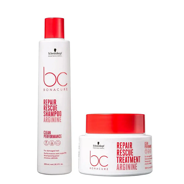 Kit Schwarzkopf BC Clean Repair Rescue Shampoo 250mL + Máscara 200mL