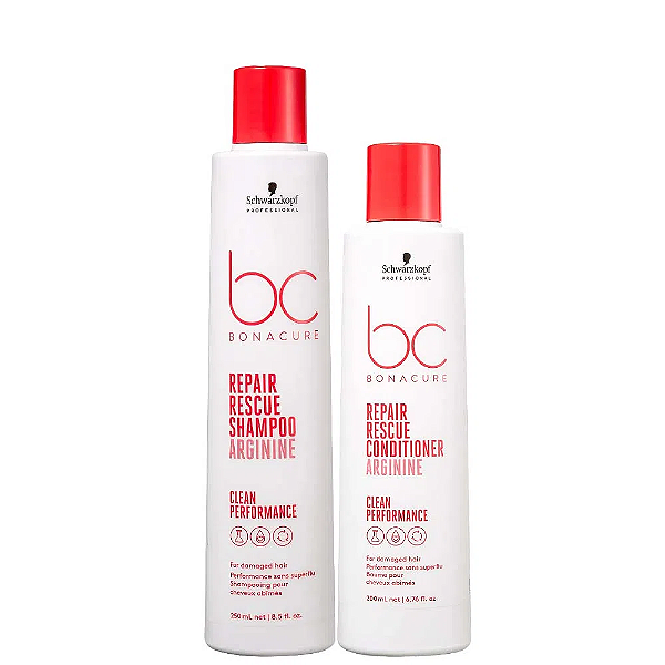 Kit Schwarzkopf BC Clean Repair Rescue Shampoo 250mL + Condicionador 200mL