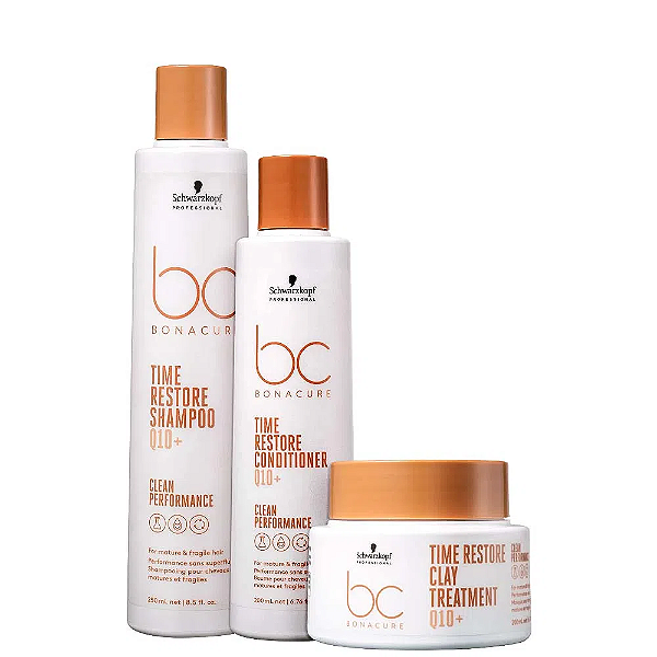 Kit Schwarzkopf Bonacure Q10+ Shampoo 250mL + Condicionador 200mL + Máscara  de Tratamento 200mL - Plena Cosméticos