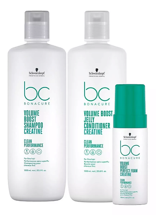 Kit Schwarzkopf Bonacure Clean Volume Boost Shampoo 1L +