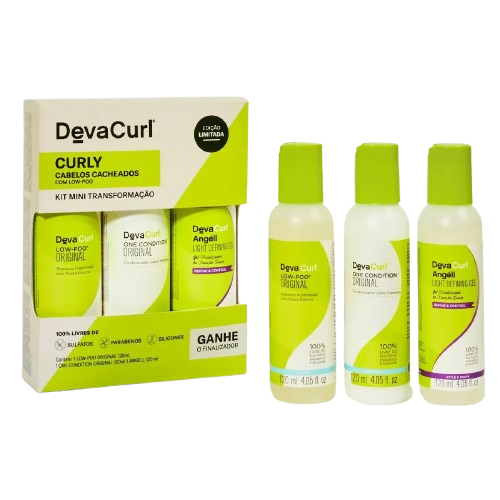 Deva Curl Curly KIT Mini Transformação para Cabelos Cacheados LOW-POO 120mL