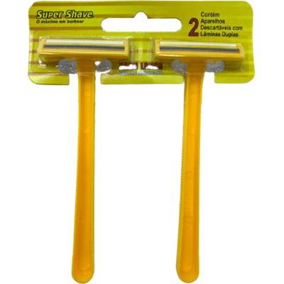 Super Shave Kit Prestobarba Amarelo Lâminas Duplas