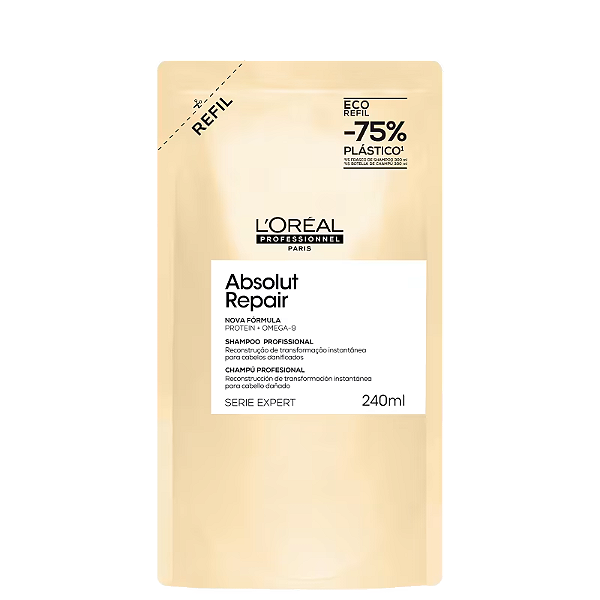 L'Oréal Professionnel Shampoo Absolut Repair Gold Quinoa Refil 240mL