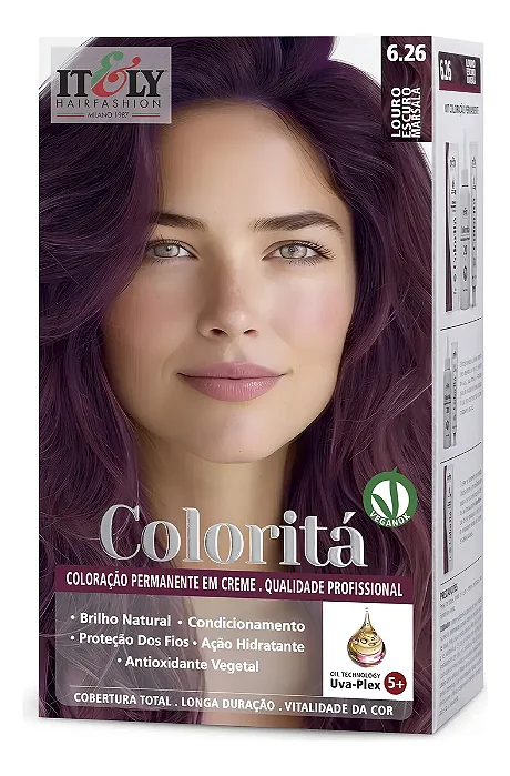 Itely Coloração Profissional Permanente Coloritá 6.26 Louro Escuro Marsala