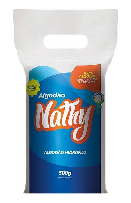 Algodão Hidrófilo Rolo Nathy 500g 100% Algodão Cilíndrico