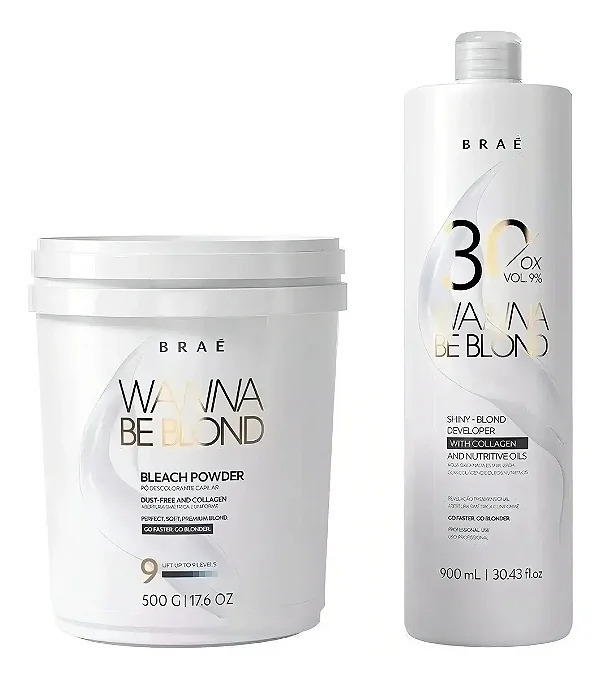 Kit Braé Wanna Be Blond Pó Descolorante 500g Ox 30 Vol 900ml
