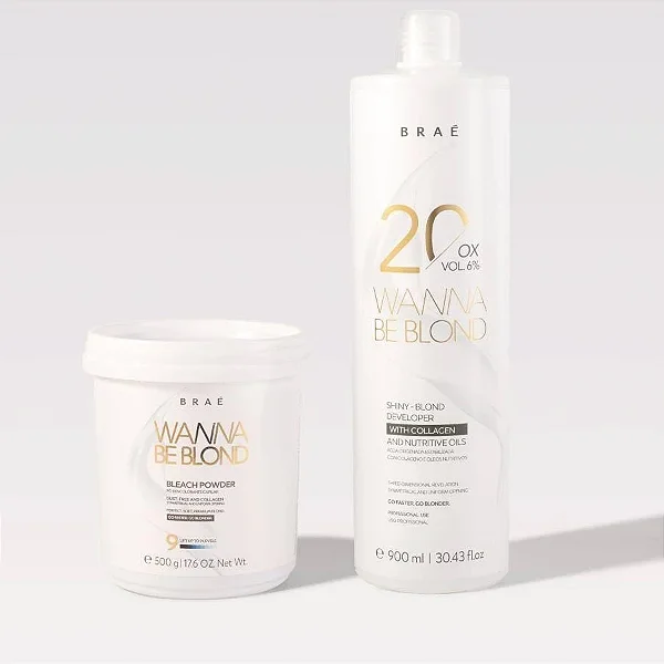 Kit Braé Wanna Be Blond Pó Descolorante 500g Ox 20 Vol 900ml