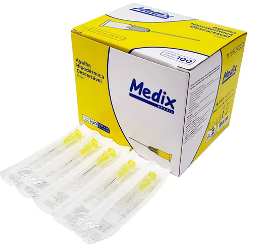Agulha Descartável - 30G - 13 x 0,30 - Agulha Amarela