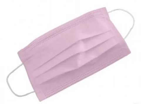 Máscara ROSA de TNT com Elástico Camada Tripla -  Pacote com 50 Unid - S.H.