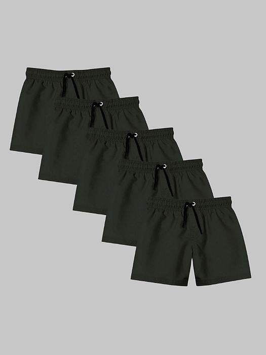 Kit 5 Shorts Masculino Liso Try Basics - Preto