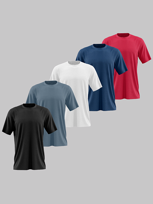 Kit 5 Camisetas Dry Fit Masculina Trybasics Básica - Personalize do seu jeito!