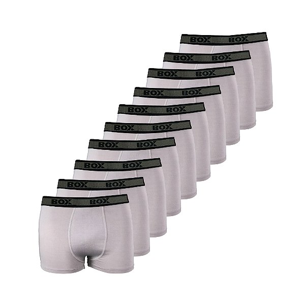 Promoção 10 Cuecas Boxer Box de Microfibra - Cinza