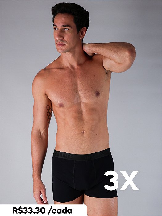 Kit 3 Cuecas Boxer Premium Trybasics