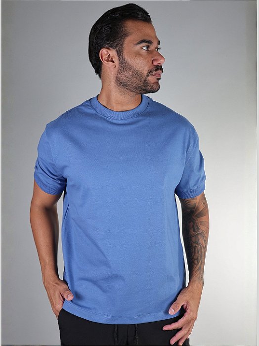 Camiseta Oversize Masculina Madrid - Azul
