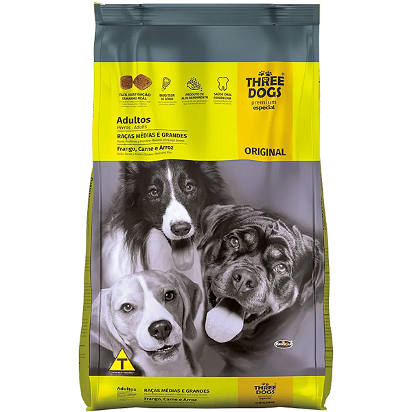 Ração Three Dogs Cães Adultos