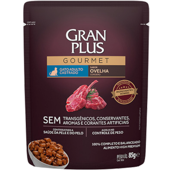 Sachê Gran Plus Gourmet Gato Castrado – Ovelha