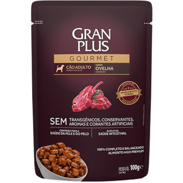 Ração Úmida Gran Plus Gourmet Cães Adultos Ovelha