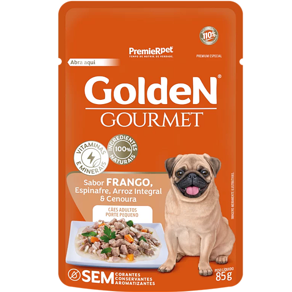 Ração Úmida GoldeN Gourmet Cães Adultos Porte Pequeno Frango