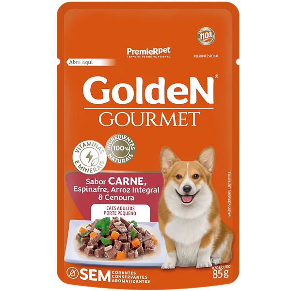 Ração Úmida GoldeN Gourmet Cães Adultos Porte Pequeno Carne