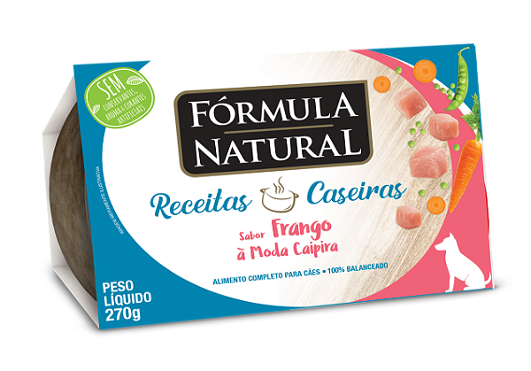 Ração Úmida Fórmula Natural Receitas Caseiras Cães Adultos Frango À Moda Caipira