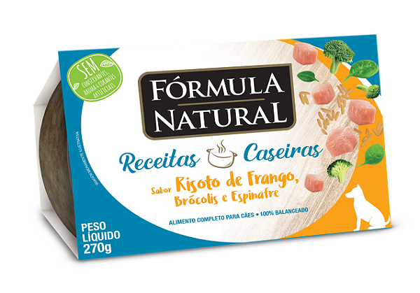 Ração Úmida Fórmula Natural Receitas Caseiras Cães Adultos Risoto De Frango, Brócolis E Espinafre