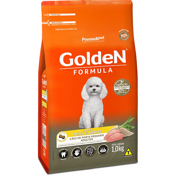 Golden Fórmula Cão mini bits peru e arroz