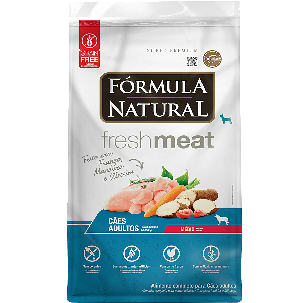 Ração Fórmula Natural Fresh Meat Adultos Médio – Frango, Mandioca e Alecrim