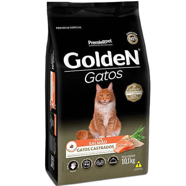 Ração Golden Gatos Castrados Salmão