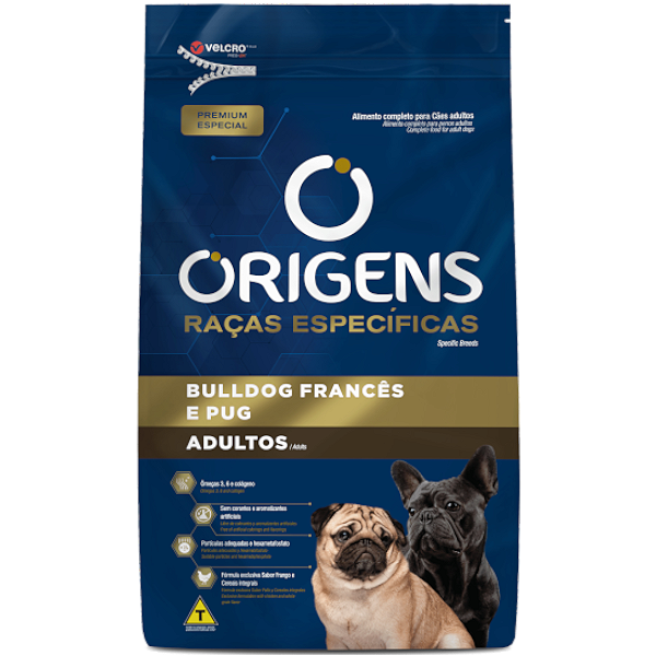 Ração Origens Raças Específicas Filhotes – Pug e Bulldog Francês