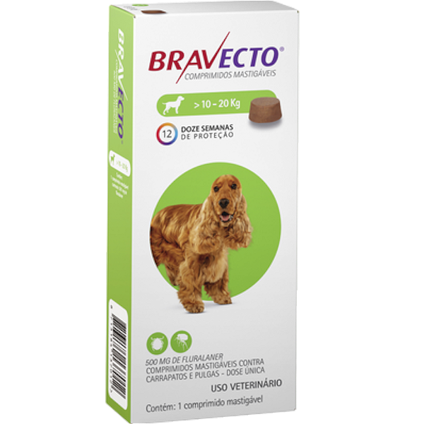 Bravecto Antipulgas e Carrapatos 10 - 20 kg