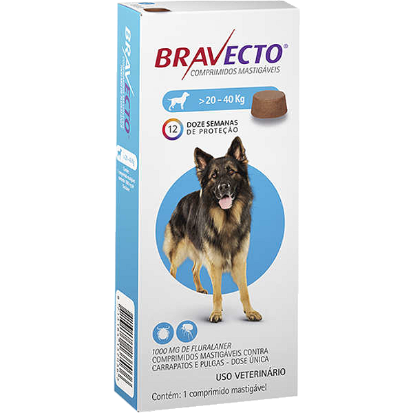 Bravecto Antipulgas e Carrapatos 20 - 40kg