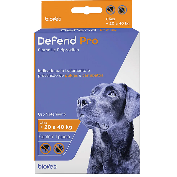 Antipulgas e carrapatos Defend Pro para cães de 20 a 40kg