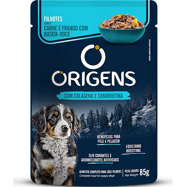 Ração Úmida Origens Cães Filhotes Carne e Frango com Batata-Doce