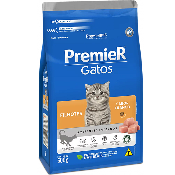 Ração Premier Ambientes Internos Gatos Filhotes Frango