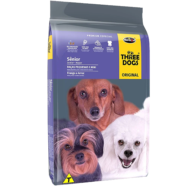 Ração Three Dogs original Sênior Raças Pequenas e Mini