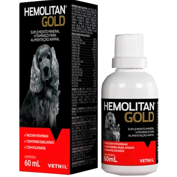 Hemolitan Gold Suplemento Cães e Gatos 30ml
