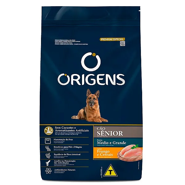Origens Cães Sênior Méd. Gde Frango e Cereais s 15 kg