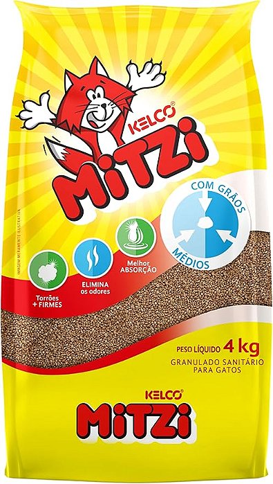 Areia Mitzi Granulado Tradicional 12kg para Gatos