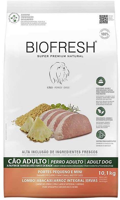 Ração Seca Biofresh Lombo e Abacaxi para Cães Porte Mini e Pequeno