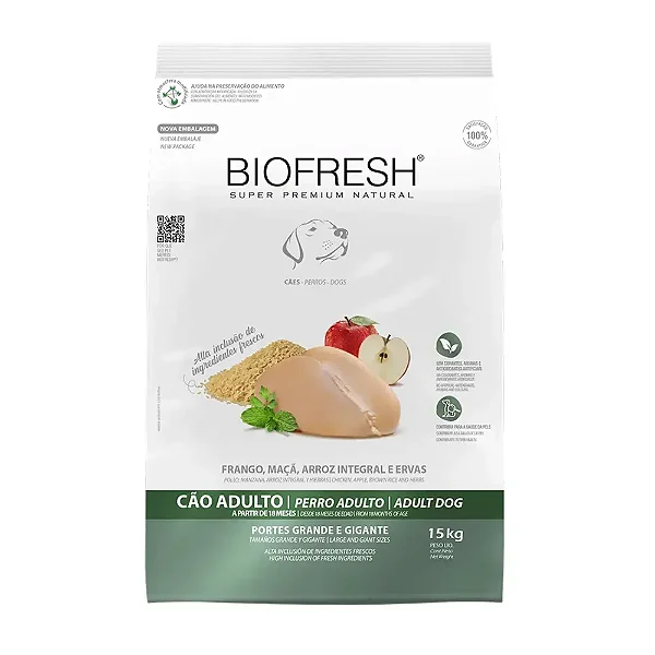 Ração Biofresh Cães Adultos Raças Grandes e Gigantes 15kg