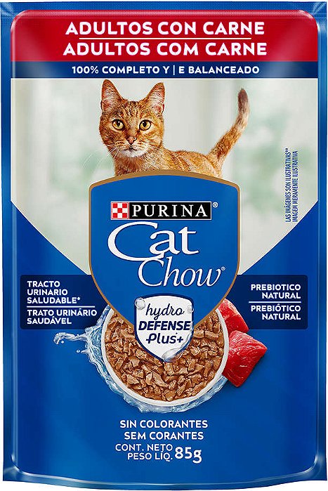 Cat Chow Sache AD Carne ao Molho 85g - Caixa 15 Unid