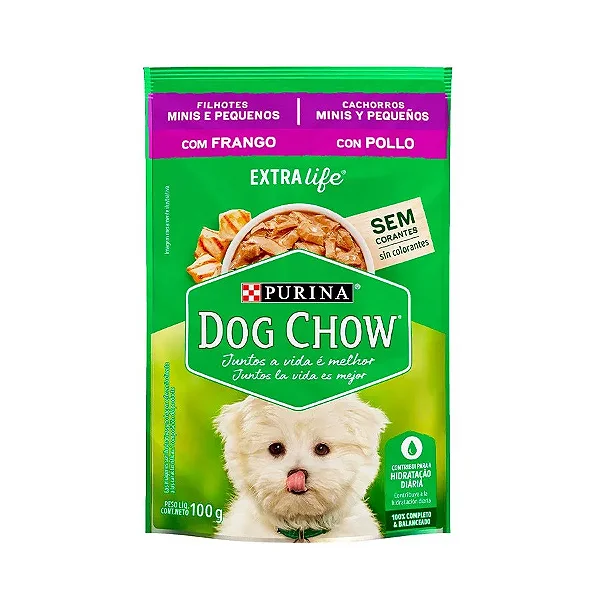 DOG CHOW Sache Filhotes Frango e Arroz 100g CX 15 Unid